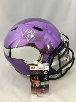 Minnesota Vikings Osu Robert Smith Signed Full Size Riddell Chrome Helmet Jsa