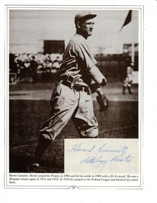 Howie Camnitz (d.  1960) Deadball Era Cut Signature On Photo Pirates,  Fed.  League