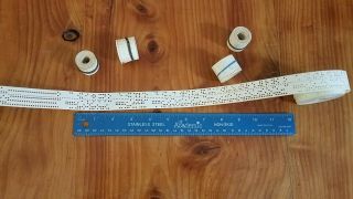 5 Vintage Teletype Computer Paper Tapes With Holes Punched,  Old Programs