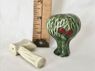 Vintage Salt And Pepper Shakers Axe And Cherry Tree - Hand Painted Made In Japan