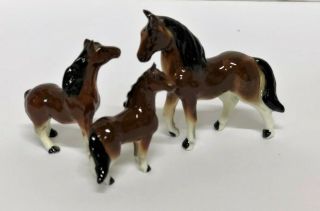 Vintage Miniature Horse Family Porcelain Figurines
