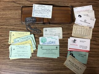 Vintage Military Us Navy Id Dog Tag,  Sel.  Service Card & More - Identity Theft?