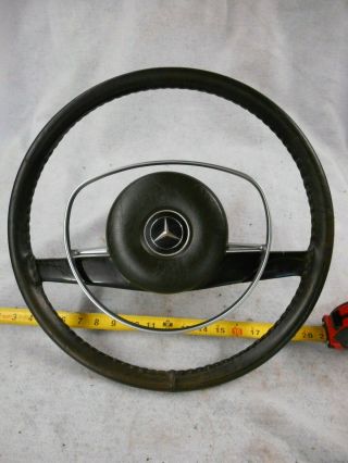 Vintage Black Mercedes Benz Steering Wheel,  Oem,  W108,  W109,  W111,  W114,  W115