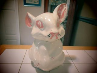 Vintage Early Mccoy Pottery Usa White Easter Bunny Rabbit Cookie Jar