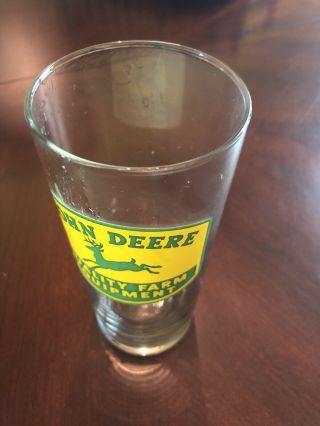 John Deere Collector Drinking Glass Quality Farm Equipment Vintage