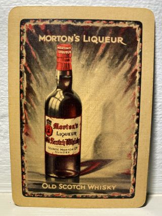Morton’s Liqueur Old Scotch Whisky Single Swap Playing Card - Vintage