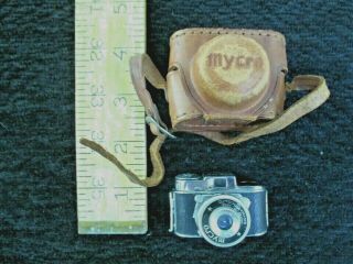 Vintage Micro 16 Camera & Leather Case Made In Japan Missing Winding Knob Nr