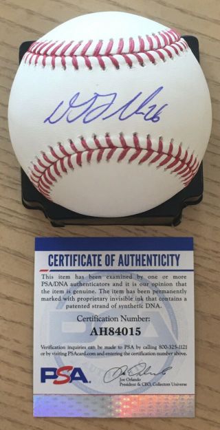 Dj Lemahieu With 26 Licensed Psa/dna Authenticated Signed Manfred Baseball