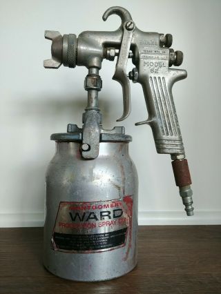 Binks Model 62 Paint Sprayer With Vintage Mongomery Ward Can