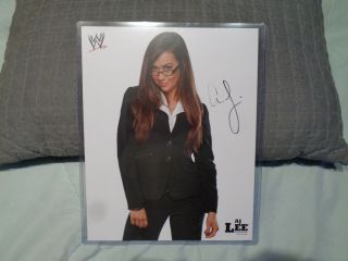 Rare Wwe Superstar Aj Lee Hand Signed 8x10 Promo Photo W/coa Raw General Manager