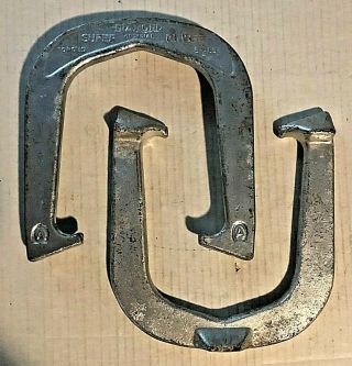 Vintage Pitching Horseshoes 1 Pair Ringer " A " S.  With Shield Around A