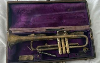 Vintage Holton 47500 Trumpet Frank Holton With Hard Case (missing Mouthpiece)
