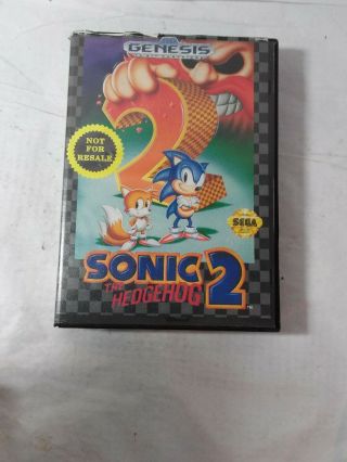 Vintage Sega Genesis Sonic The Hedgehog 2 Cartridge Game W/ Box And Instructions