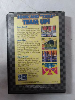 Vintage Sega Genesis Sonic the Hedgehog 2 cartridge game W/ box and instructions 3