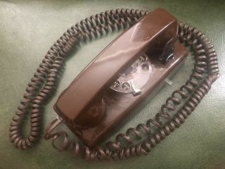 Vintage Stromberg Rotary Kitchen Wall Telephone Brown Extra Long Cord