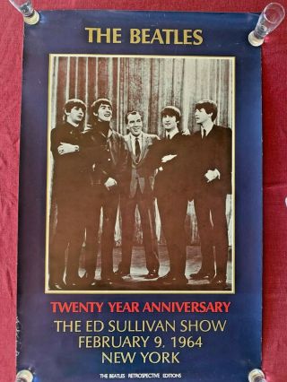 Vintage 1984 Beatles Ed Sullivan Show Poster Lennon Mccartney 20 Years