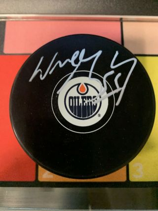 Wayne Gretzky Autograph Hand Signed Nhl Puck Hof Edmonton Oilers