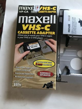 Vintage Maxell VHS Video Cassette Adapter for VHS - C Videotapes 2