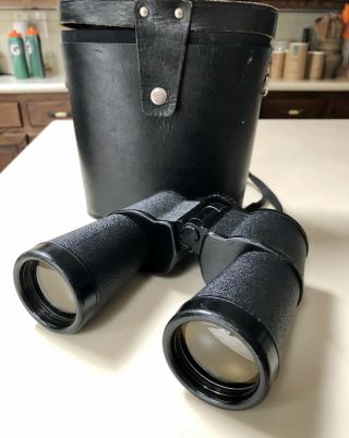 Vintage Military Ussr Russian Binoculars.  Tento 6nu 10x50,  Leather Case
