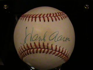 Hank Aaron Auto Signed Official National League Baseball - Jsa Full Letter