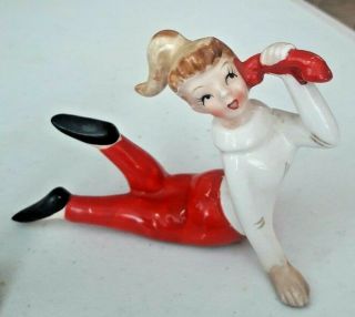 Set Of 2 Vintage 1950s Boy Dancing Girl On Phone Figurine Japan Wilton Chicago