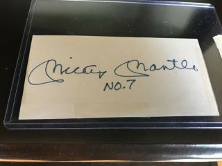 Mickey Mantle Signed Autographed Cut No.  7 Added