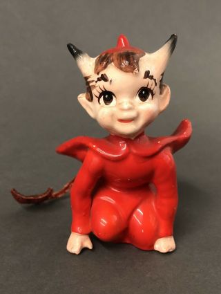 Vintage 1950’s Kreiss Red Devil Pixie Christmas Ceramic Elf Figurine Japan