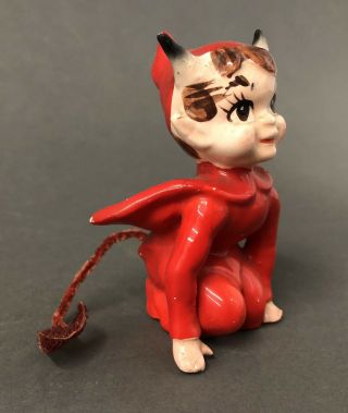 Vintage 1950’s KREISS Red Devil Pixie Christmas Ceramic Elf Figurine Japan 2