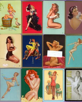 12 Single Swap Playing Cards Pin Up Girls Sexy Ladies Vintage Risque Some Signed