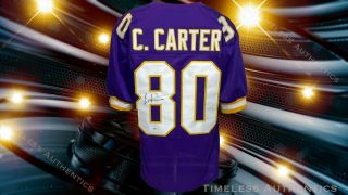 Cris Carter Autographed Custom Minnesota Vikings Jersey Beckett