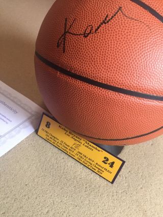 Rare Kobe Bryant Autographed Basketball With Authentic Black Mamba Lakers