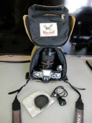 Vintage Minolta Xg - M 35mm Slr Film Camera With Minolta Md 28 - 85 Mm Lens.