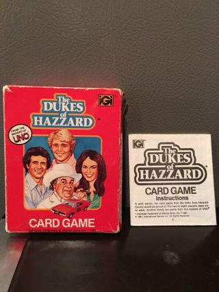 The Dukes Of Hazzard Vintage Card Game With Instructions 1981 Uno