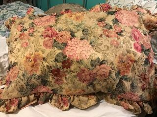For 59pumpkin 2 Vintage Croscill Floral King Pillow Sham Cottage Shabby Decor