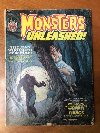 Vintage 1973 Monsters Unleashed 1 Marvel Comics Werewolf Marcos Horror Bronze