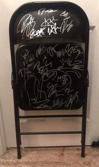 Wwe Roster Signed Autographed Full Size Steel Chair Alexa Bliss Miz Styles Asuka