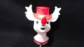 Paper Mache Rudolph The Red Nose Reindeer Light Vintage Wall Hanging
