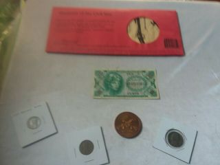 Vintage Junk Drawer: Military Theme Items And Us Coins