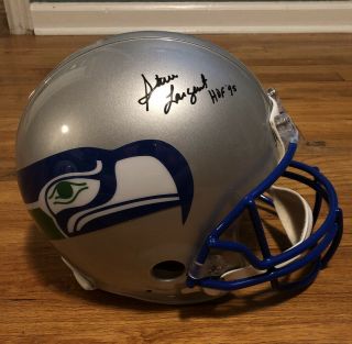 Steve Largent Autographed Seahawks Full Size Authentic Helmet " Hof 95 " Psa/dna