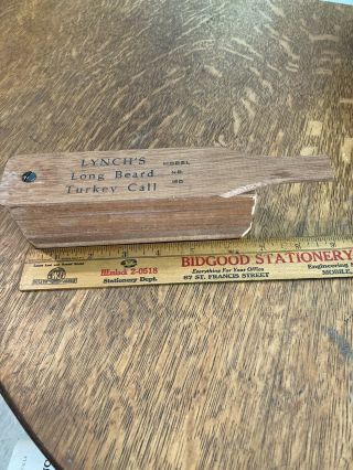 Vintage Lynch’s Long Beard Turkey Call 150 Wood