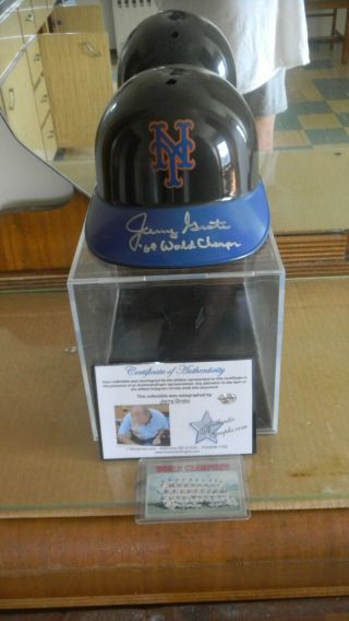 Jerry Grote Signed Autographed Full Size Mets Batting Helmet Tom Seaver Catcher