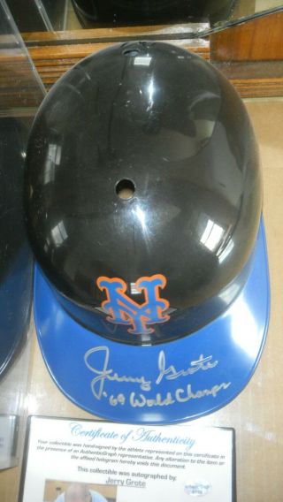 Jerry Grote signed autographed Full Size Mets Batting Helmet Tom Seaver catcher 2
