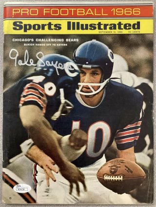Gale Sayers Signed Sports Illustrated 9/12/1966 No Label Bears Autograph Hof Jsa