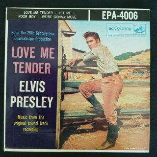 Vintage Nm Elvis Presley Love Me Tender Ep Epa - 4006 Rca Victor Ost Sound Track
