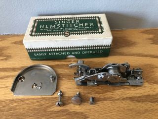 Vintage Singer Sewing Machine 121387 Hemstitcher & Throat Plate 121388 Orig Box