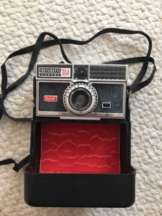 Vintage 1960s Kodak Instamatic 304 Camera W/ Case & Strap
