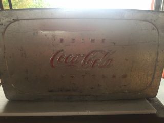 Vintage Coca Cola Metal Cooler Progress Refrigerator Company Louisville Silver