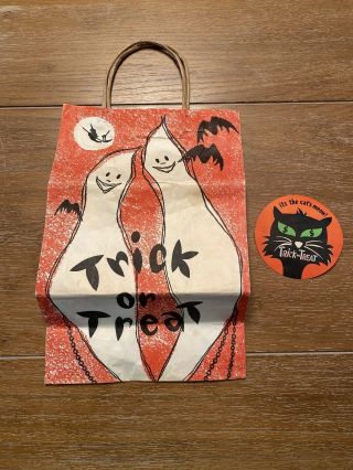 Vintage Halloween Paper Trick Or Treat Bag With Bonus