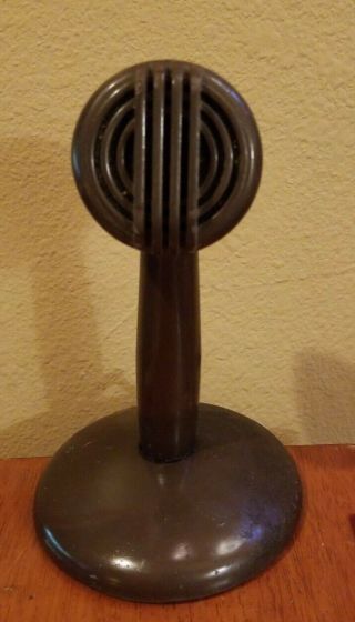 Vintage 1940s Astatic Bullet Microphone With Stand & Cord Marked C - 2644