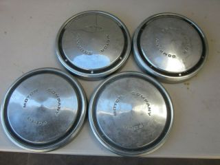 Four Vintage Ford Motor Company Dog Dish Hub Caps 10 1/2 " Metal